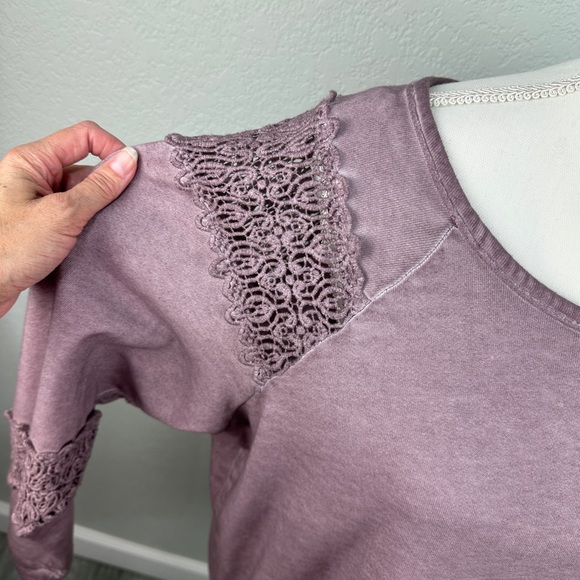 Knox Rose, XXL Sweatshirt Crochet Detail Dusty Purple NWOT - Picture 6 of 15
